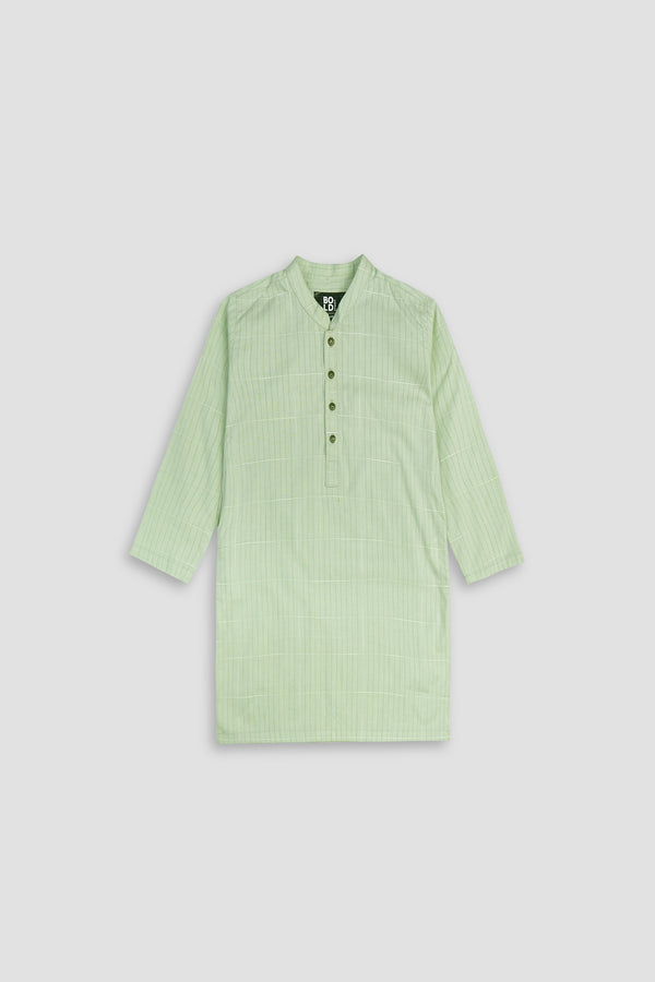 Pistachio Colored Kurta for Boys - Lining Fabric