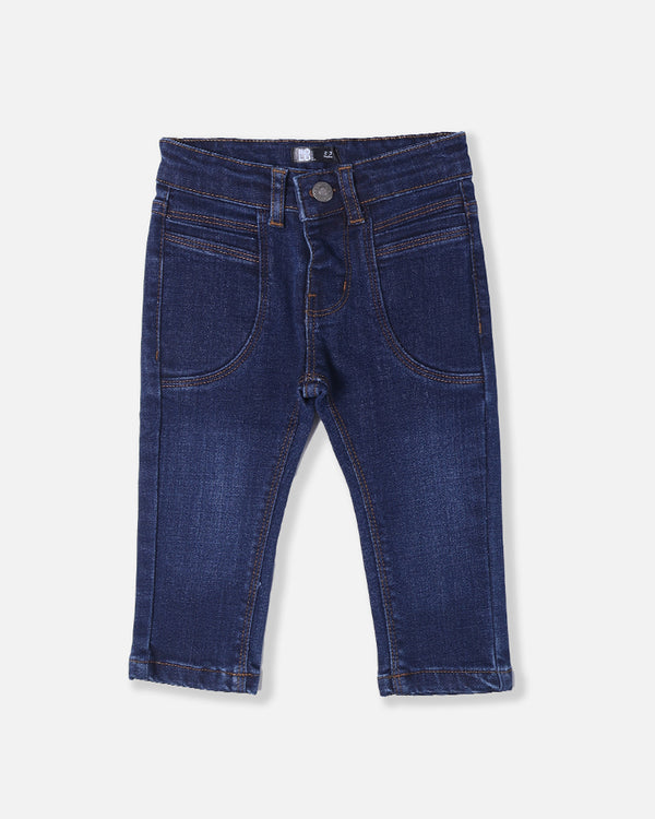 Girls Dark Blue Denim Pant