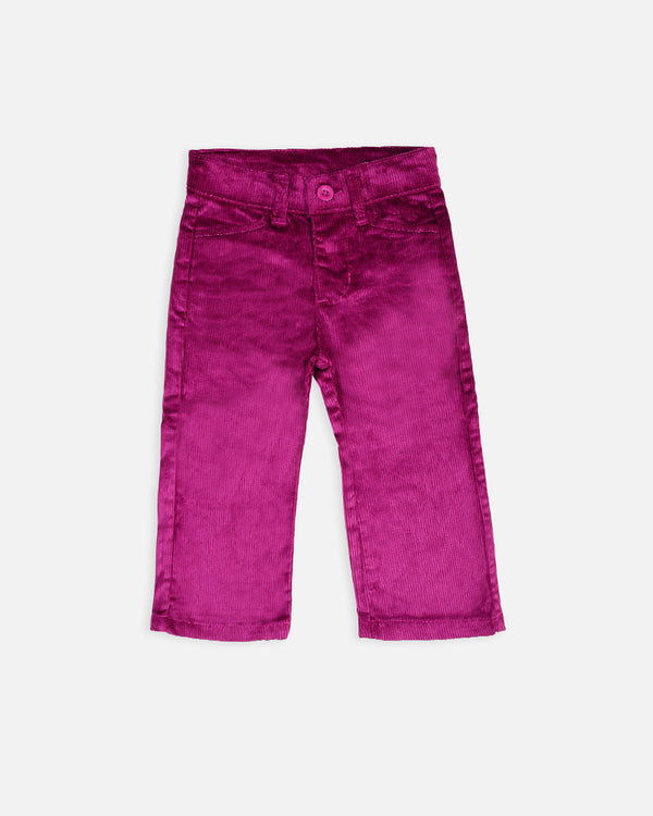 Girls Purple Corduroy Pent Comfort Fit