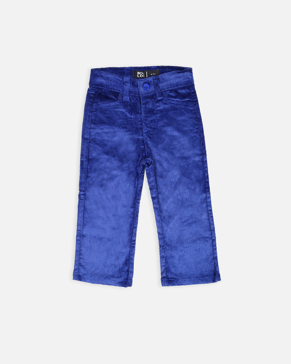 Girls Blue Corduroy Pent Comfort Fit