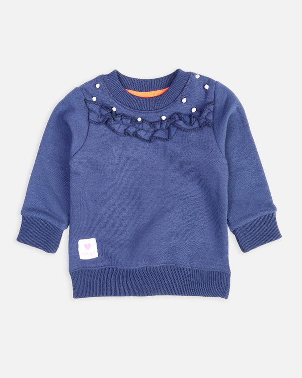 Girls Navy Sweat Shirt