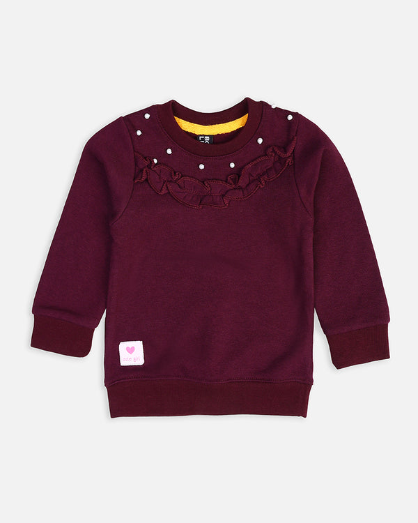 Girls Mahroon Sweat Shirt