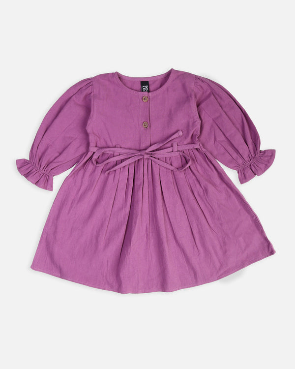 Girls Purple Woven Frock