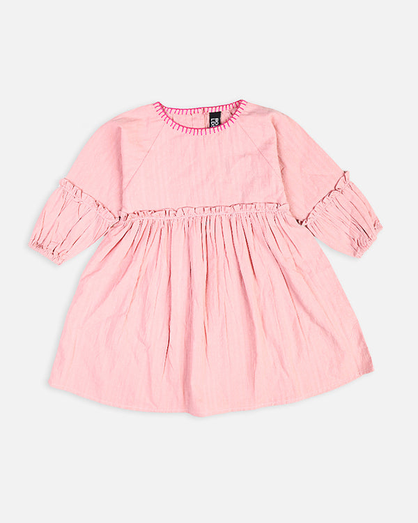 Girls Light Pink Woven Frock