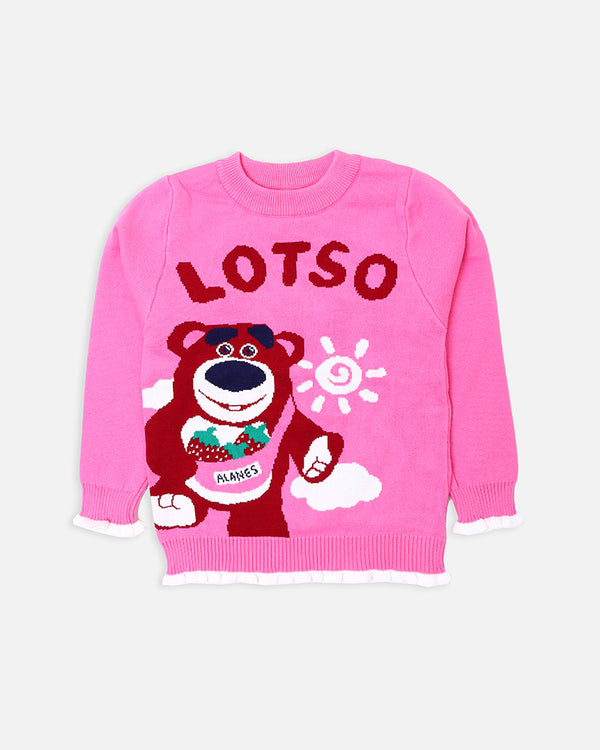 Girls Pink Lotso Printed Sweater