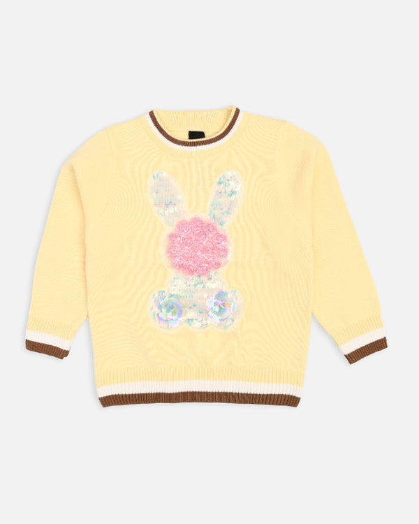 Girls Yellow Sweater With Front Patch