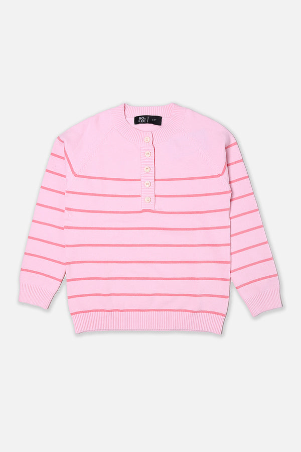 Girls Light Pink Henly Sweater