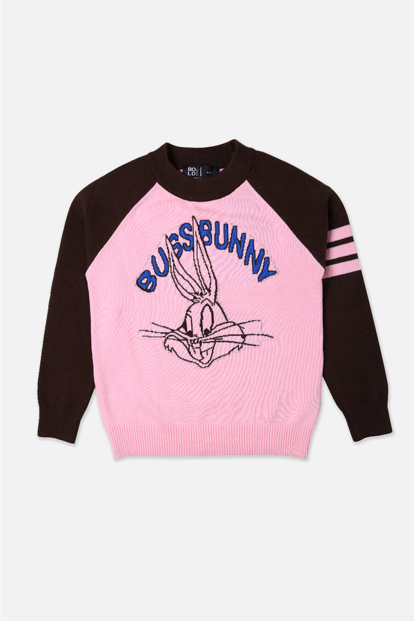 Girls Pink Bugs Bunny Sweater