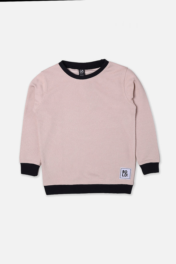 Girls Oat Meal Thermal Sweat Shirt