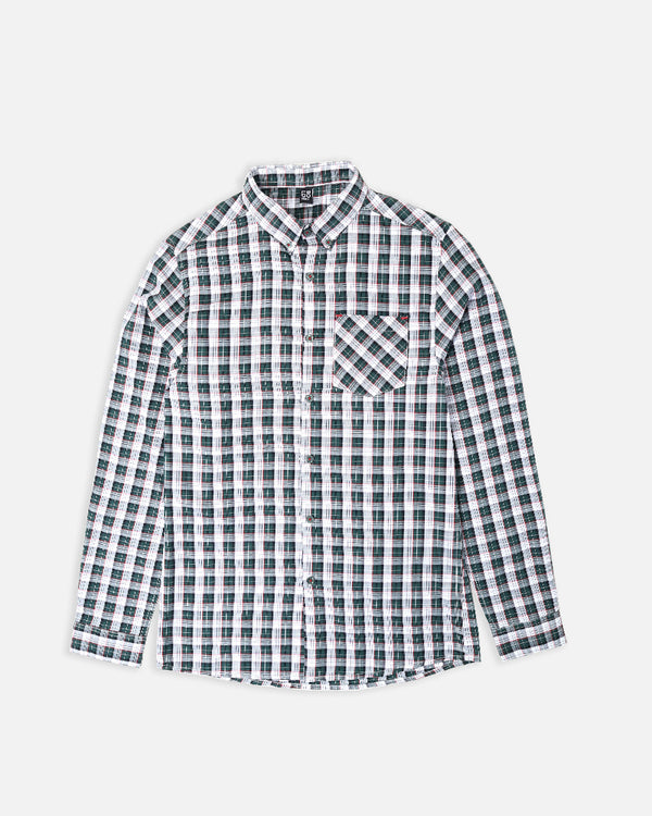 Men Green Check Causal Shirt