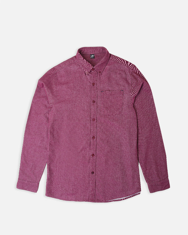 Mens Wine Causal Shirt With Front Pocket