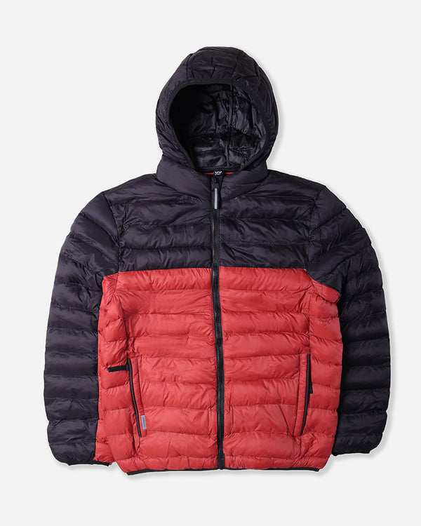 Mens Full Sleeve Puffer Jacket With Hood