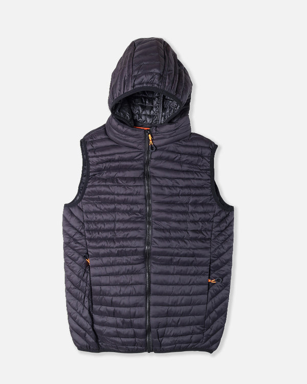 Sleeveless Puffer Jacket With Hood