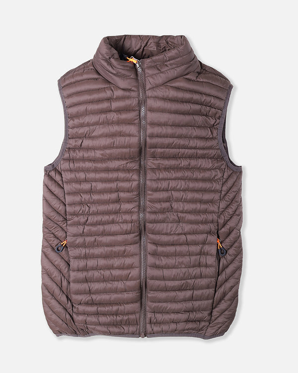 Sleeveless Puffer Jacket With Hood