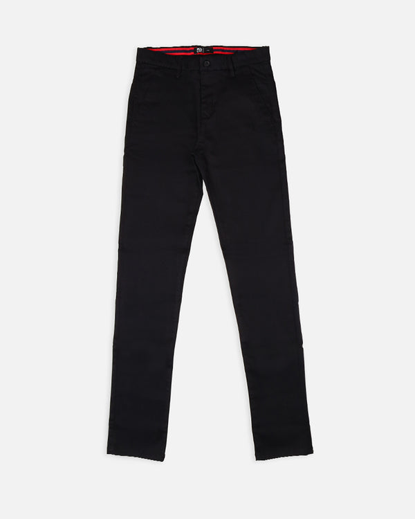 Mens Black Cotton Chino Pant