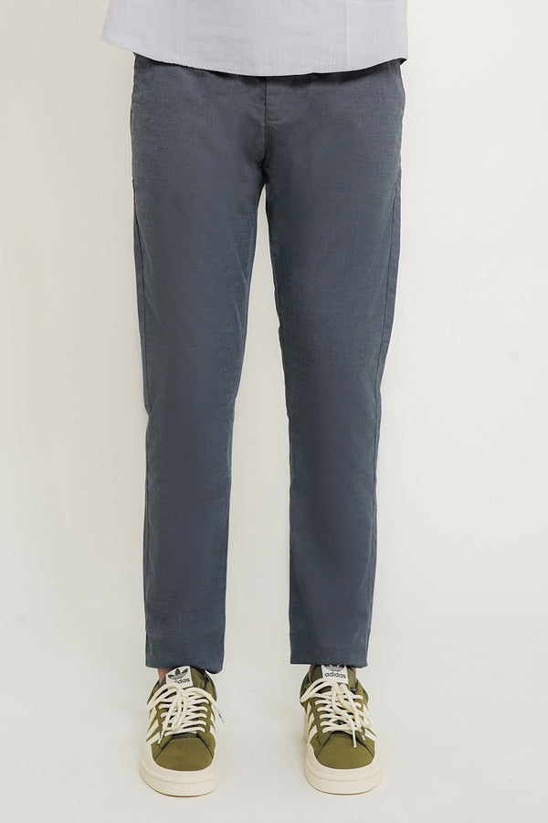 Men Blue Printed Cotton Chino Pant