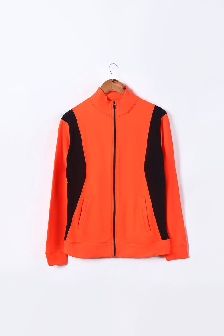 Bold Street Store -  Sweat Proof Flexible Neon Orange Gym Wear Zipper