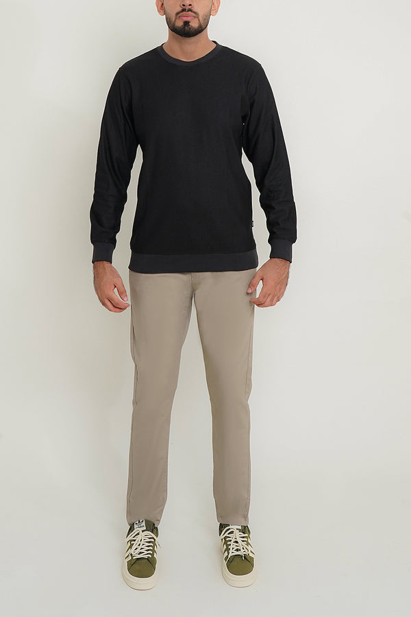 Mens Black Thermal Sweat Shirt
