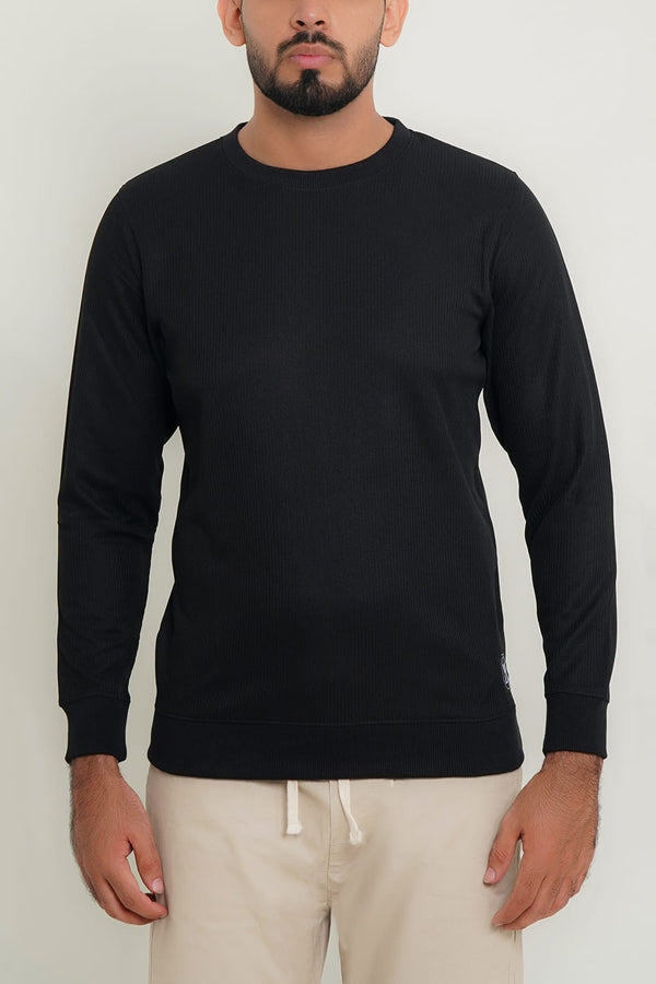 Mens Black Thermal Sweat Shirt