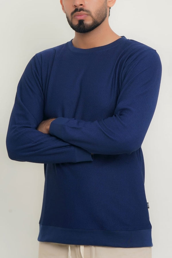 Mens Navy Thermal Sweat Shirt