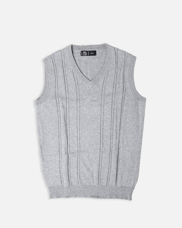 Mens Grey Sleeve Less Sweater