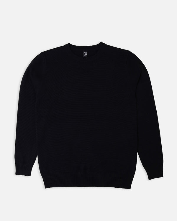 Mens Black Round Neck Sweater