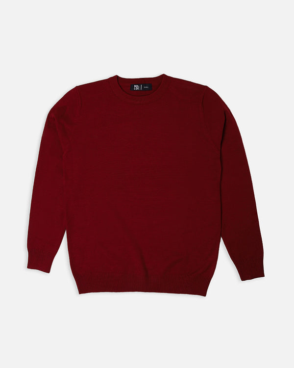 Mens Mahroon Round Neck Sweater