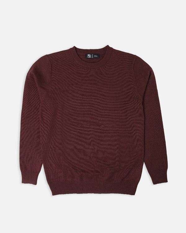 Mens Dark Brown Round Neck Sweater