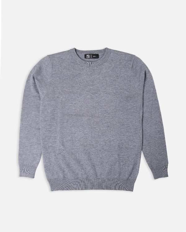 Mens Grey Round Neck Sweater