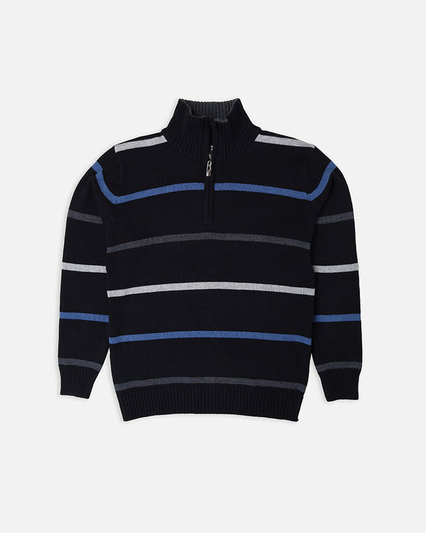 Mens Black Half Zip Sweater