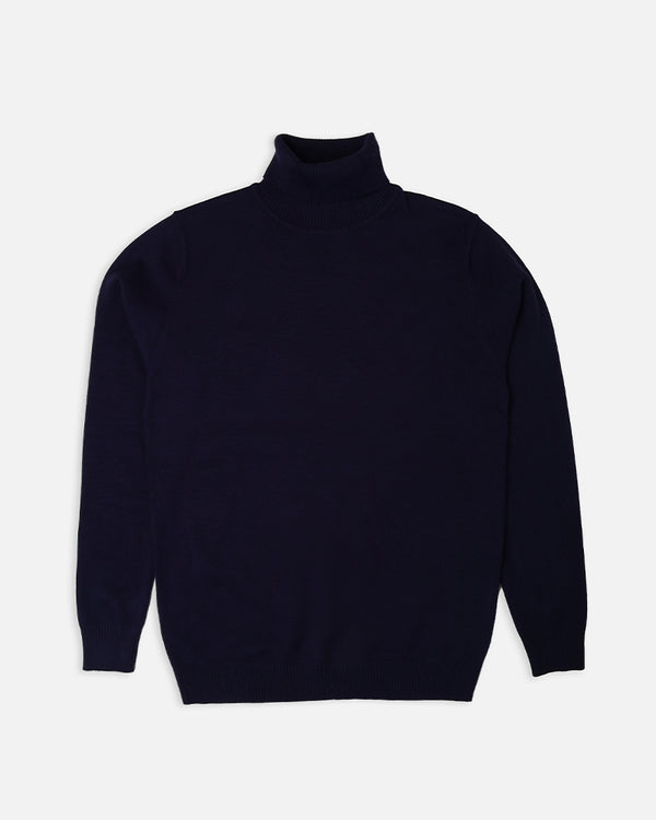 Mens Navy Basic High Neck