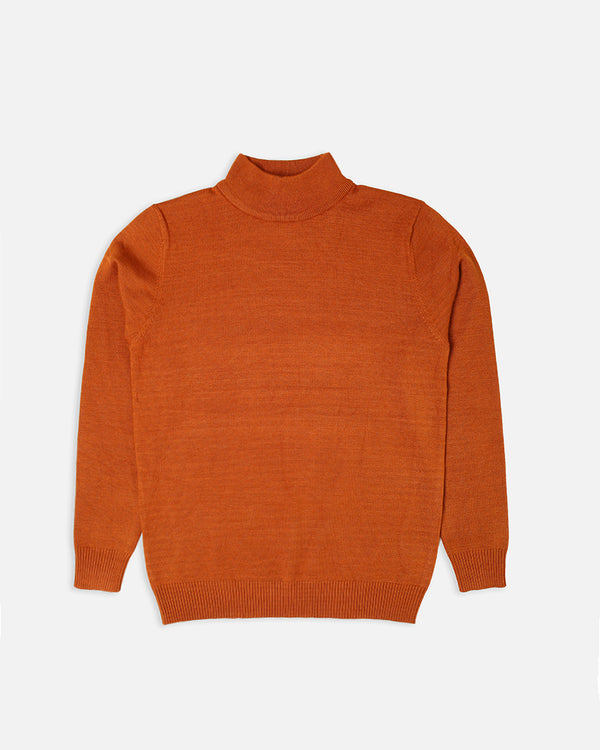 Mens Camel Mock Neck Sweater