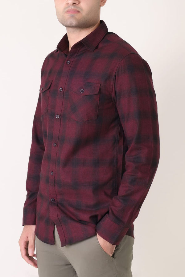Men Mehroon Casual Shirt