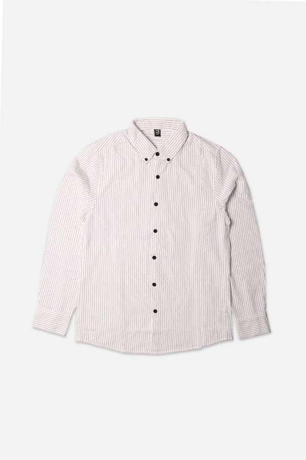 Men White Lining Casual Shirt