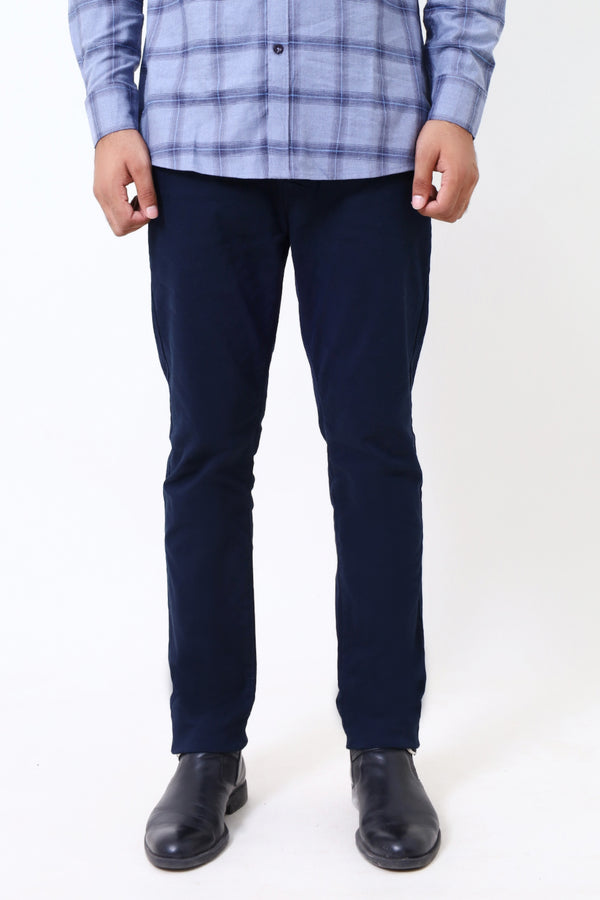 Mens Navy Cotton Pant
