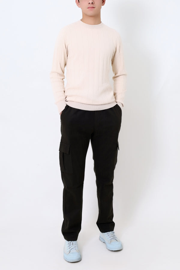 Men Olive Cotton Cargo Trouser