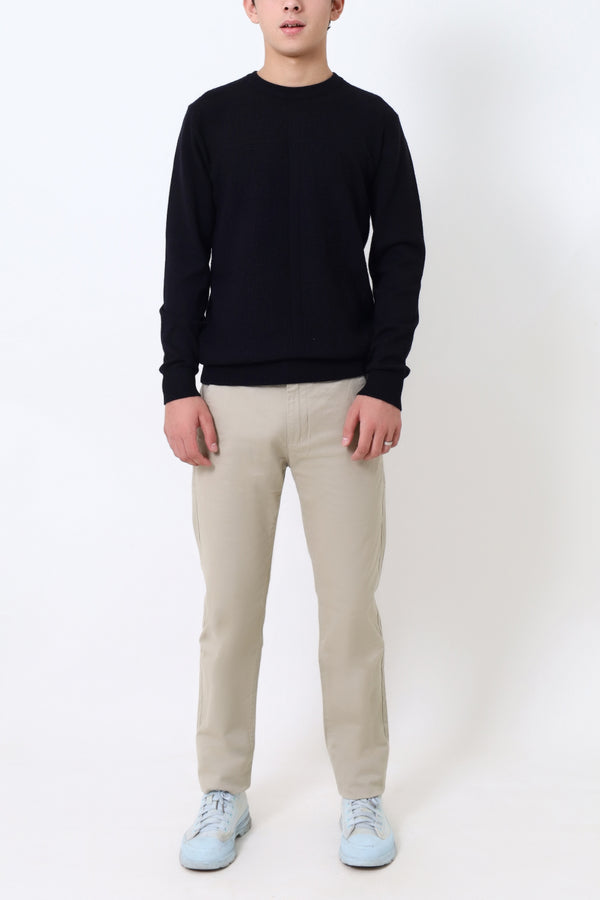 Men Off White Cotton Chino Pant