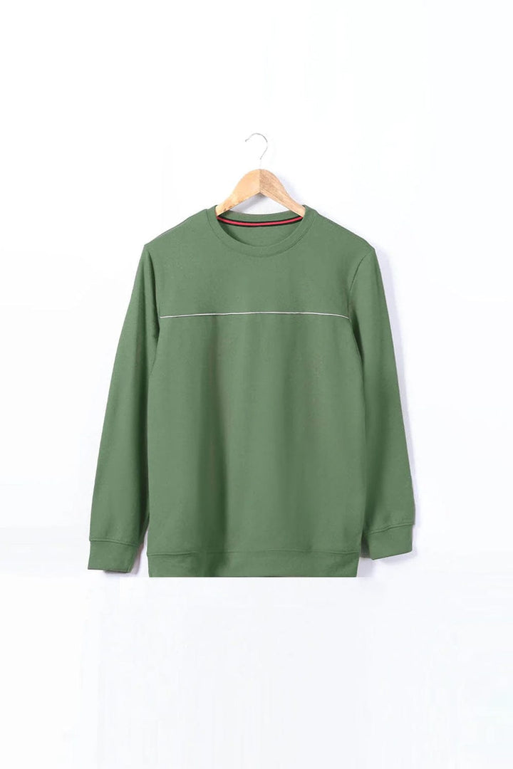 Bold Street Store -  Green Sweat Shirt with White Piping on Front