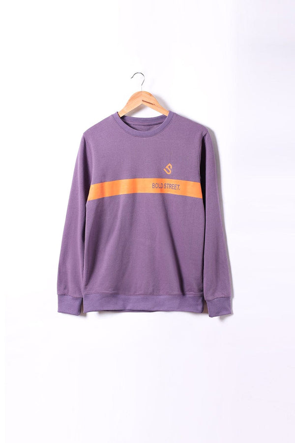 Bold Street Store -  Purple Sweat Shirt with Orange Embroidered Logo