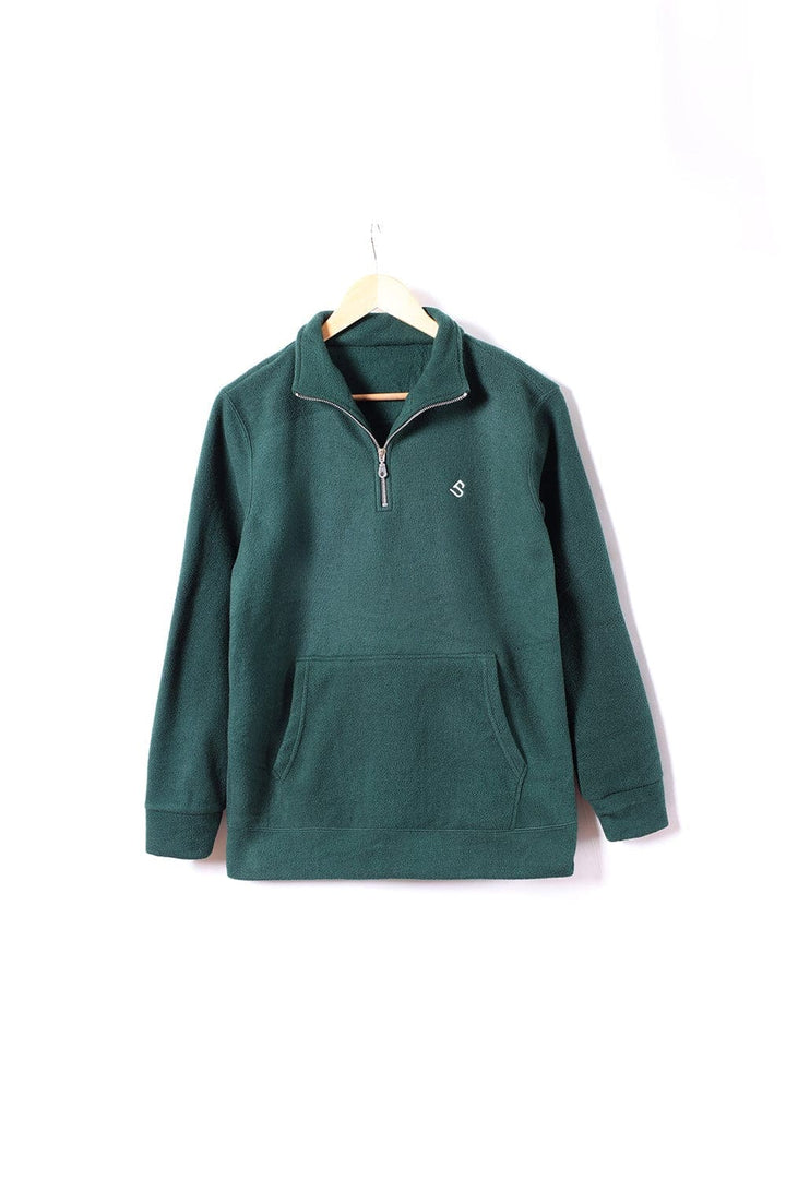 Bold Street Store -  Green Sweat Shirt with Pull Up Zip