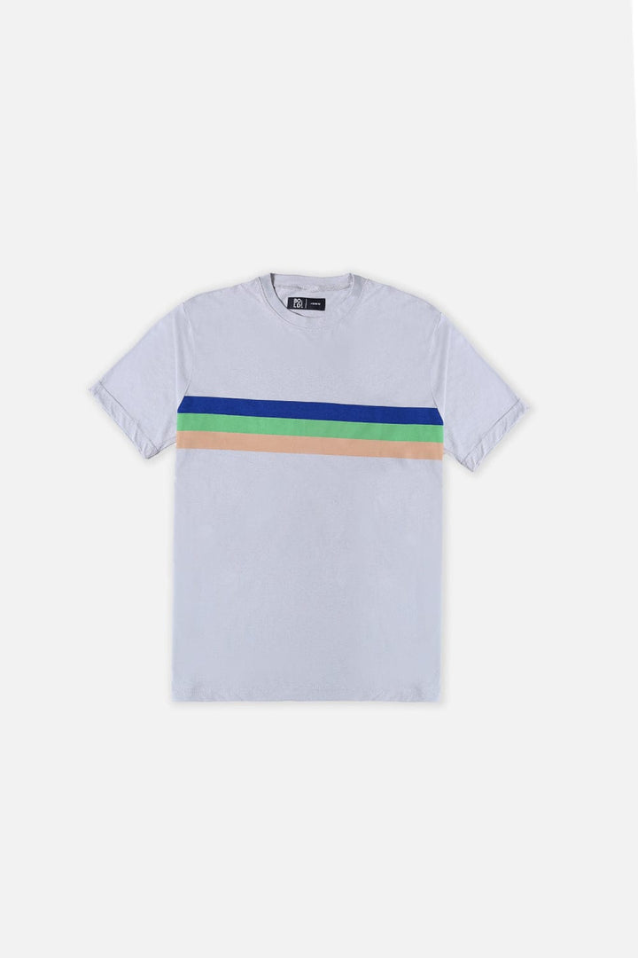 Bold Street Store -  Light Grey T-Shirt with Multi Color Stripes