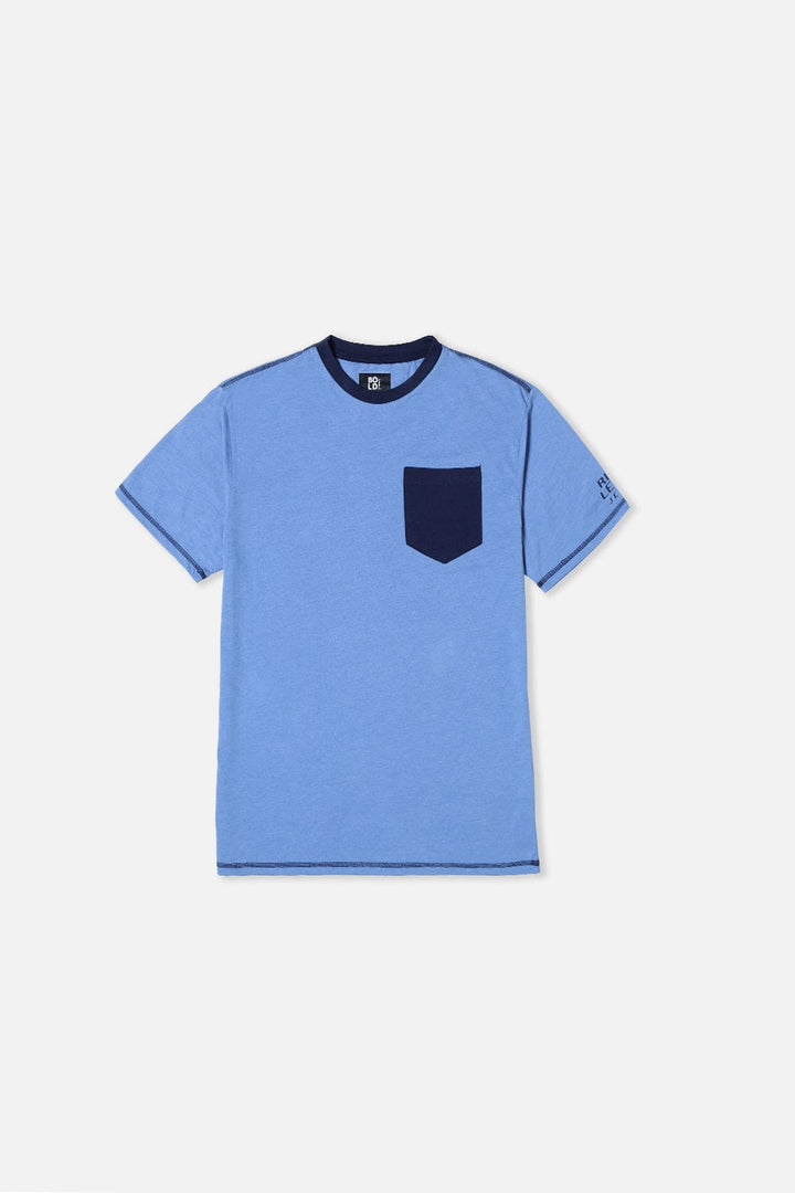 Bold Street Store -  Light Blue T-Shirt with Navy Pocket