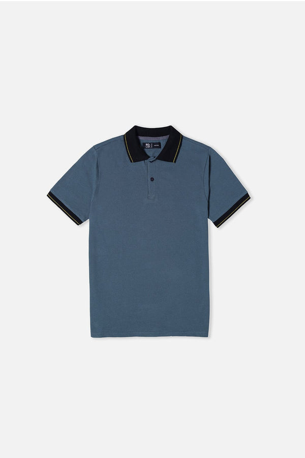 Bold Street Store -  Green Polo Shirt with Black Collar