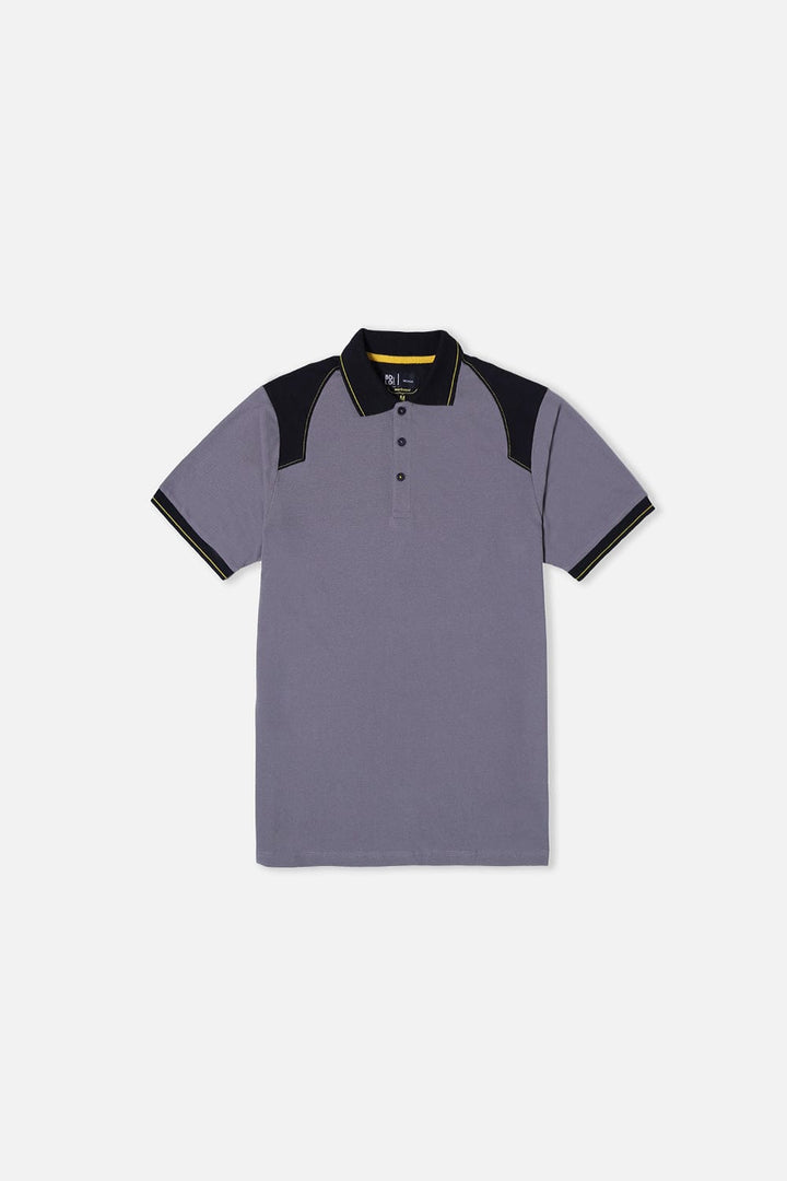 Bold Street Store -  Grey Polo Shirt with Black Collar