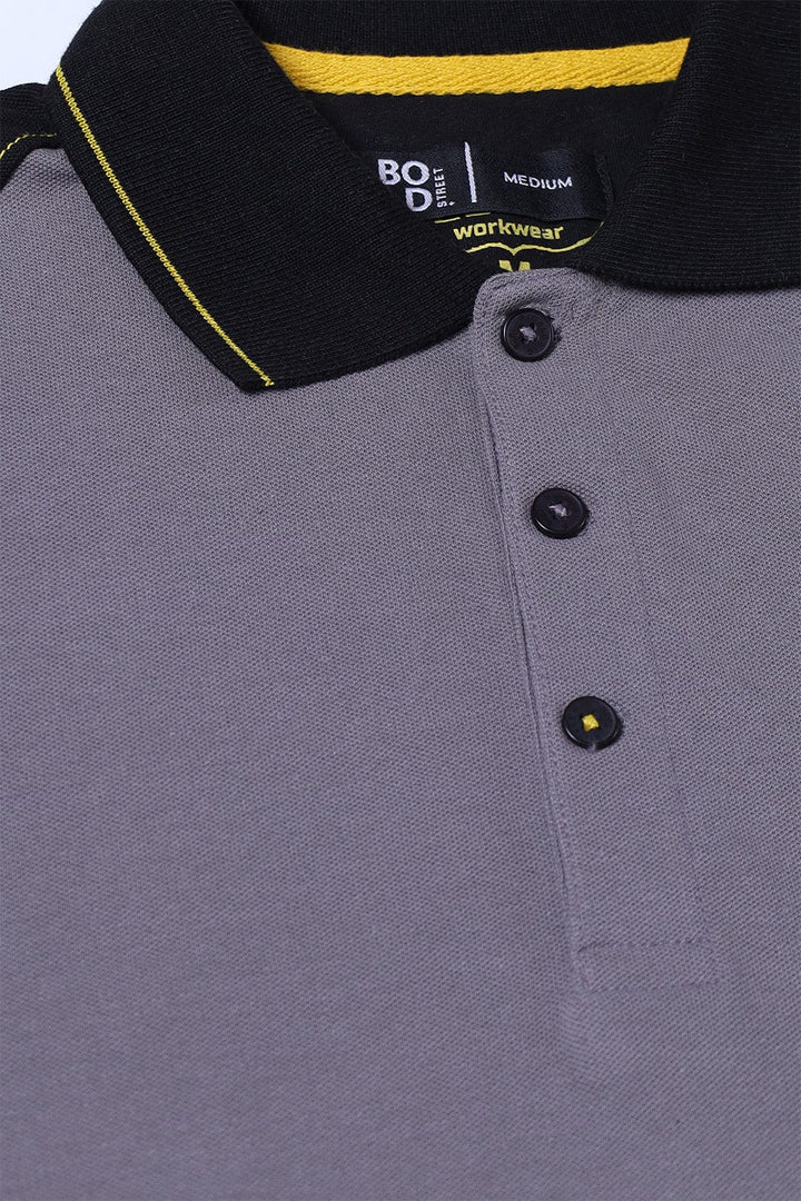 Bold Street Store -  Grey Polo Shirt with Black Collar