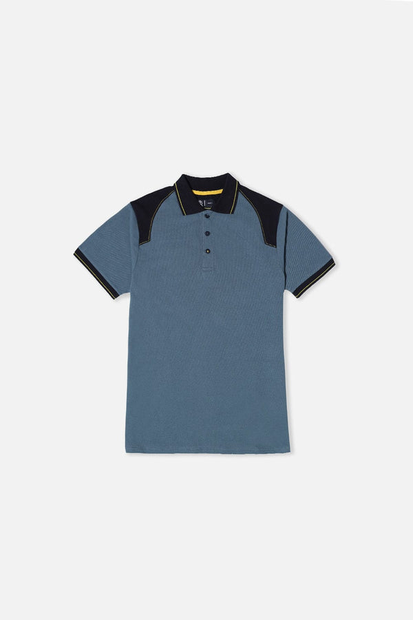 Bold Street Store -  Green Polo Shirt with Black Collar