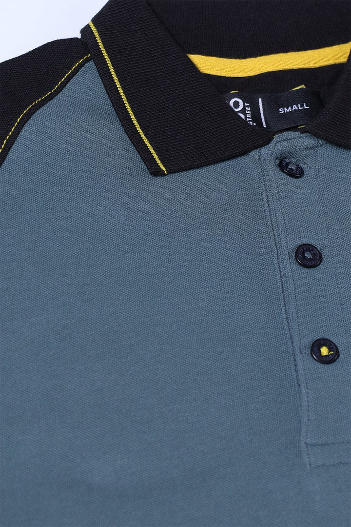 Bold Street Store -  Green Polo Shirt with Black Collar