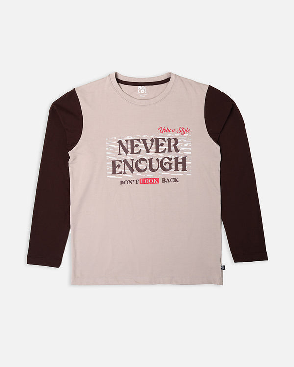 Mens Never Enough Full Sleeve T-Shirt