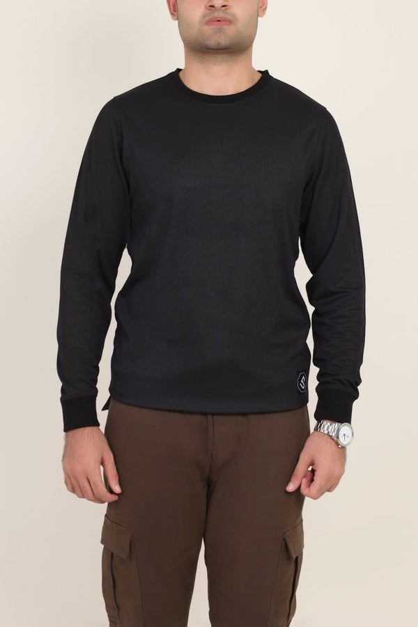 Men Black Thermal Sweat Shirt