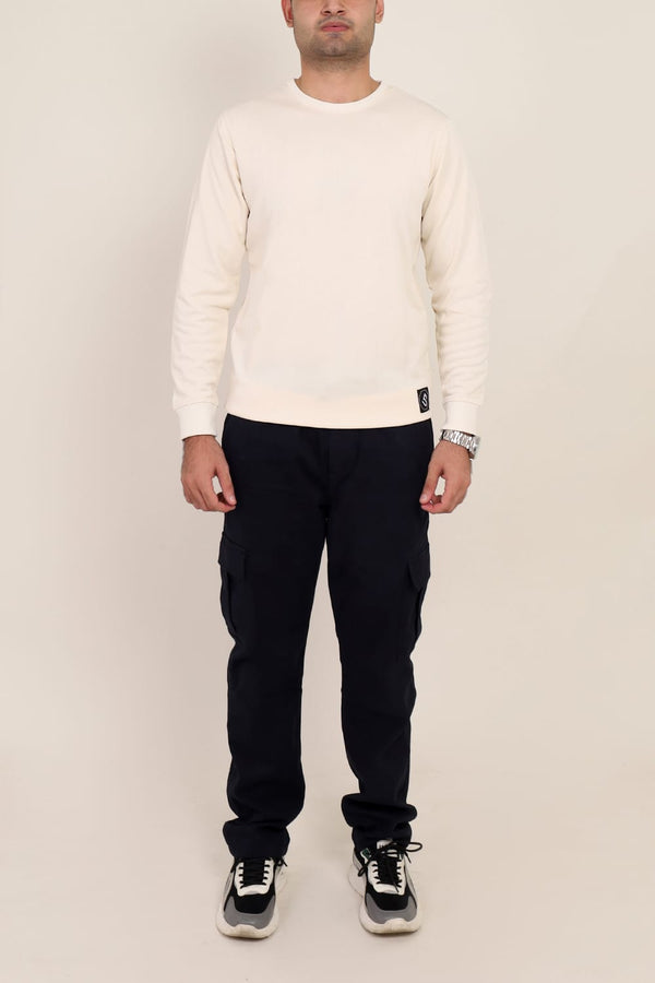 Mens Cream Sweat Shirt